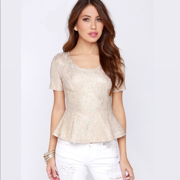 Urban Outfitters Tops - UO Lush Gold Peplum Top